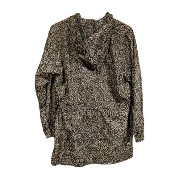 ShedRain Womens Leopard Print Hooded Full Zip Raincoat S/M Nylon Animal Outdoors - Picture 3 of 5